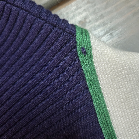 Alexia Admor Navy Ribbed Knit Midi Dress Gold Button Trim Preppy Chic Size M - Picture 12 of 12